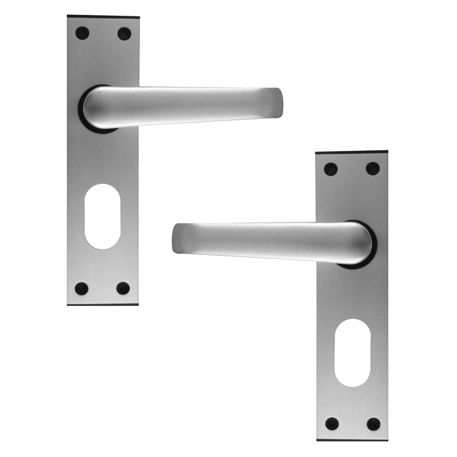 UNION 366 Ambassador Plate Mounted Lever Furniture Formerly Wellington Anodised Silver Oval Lever Lock