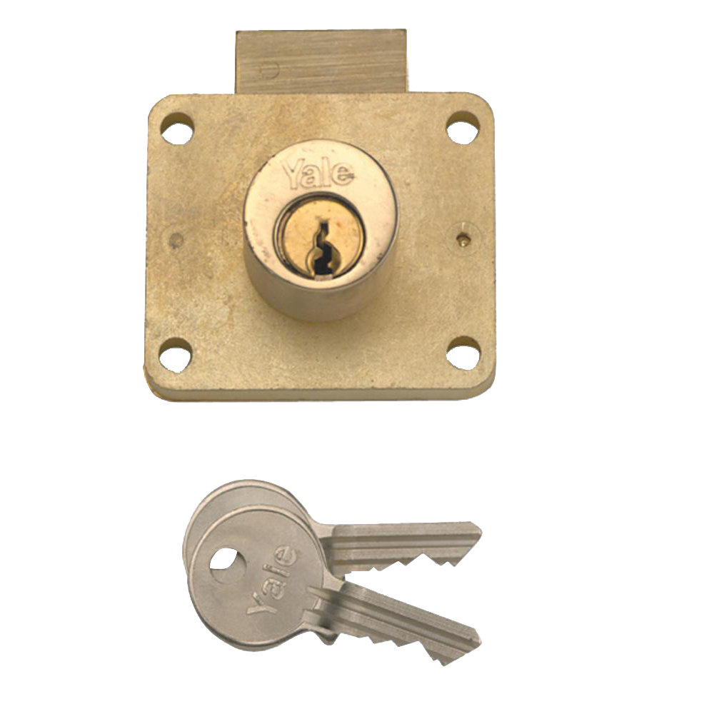 YALE 066 Cylinder Till Lock 22mm PB Keyed To Differ - Satin Brass