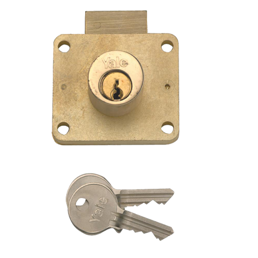 YALE 066 Cylinder Till Lock 22mm PB Keyed To Differ - Satin Brass