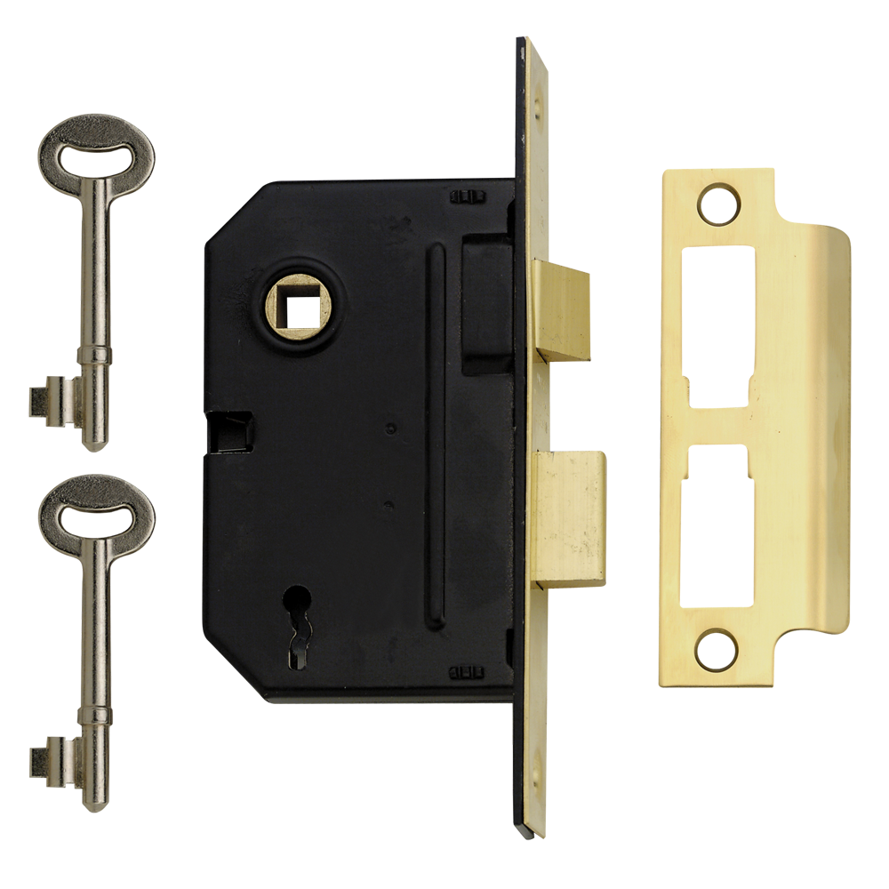 YALE PM320 3 Lever Sashlock 64mm Keyed To Differ - Polished Brass