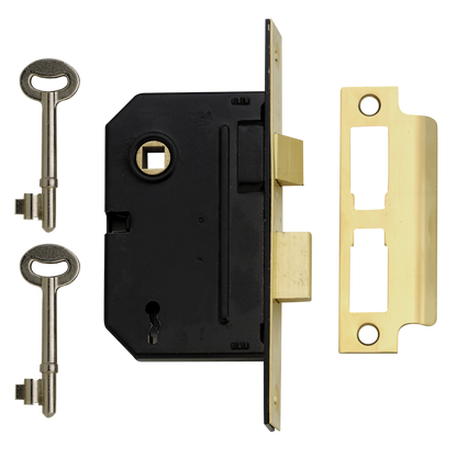 YALE PM320 3 Lever Sashlock 64mm Keyed To Differ - Polished Brass