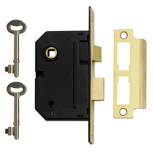 YALE PM320 3 Lever Sashlock 64mm Keyed To Differ - Polished Brass