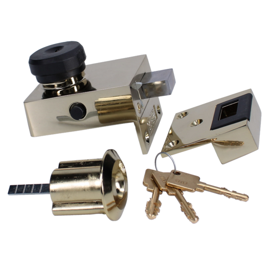 UNION 4L67E Auto Deadlocking AVA Rimlock 60mm Pro - Polished Brass