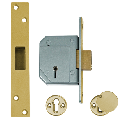 UNION C-Series 3G114 5 Lever Deadlock 67mm Keyed To Differ - Polished Brass