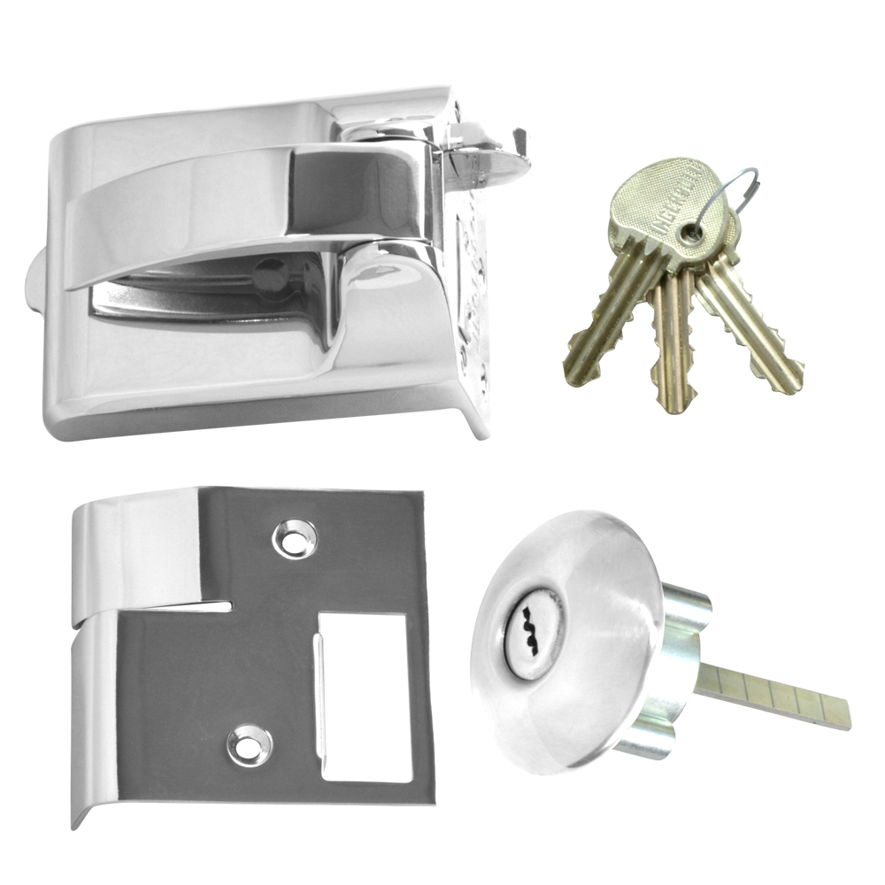 Ingersoll RA73 & SC73 Fire Escape Nightlatch 60mm - Chrome Plated