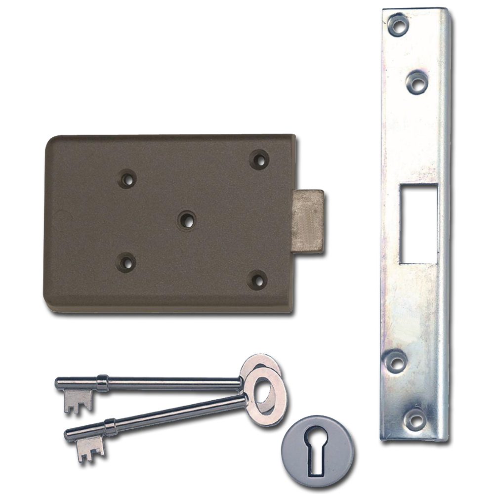 UNION J5D Trafalgar 5 Lever Rim Deadlock 100mm SILVER - Grey