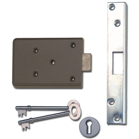 UNION J5D Trafalgar 5 Lever Rim Deadlock 100mm SILVER - Grey