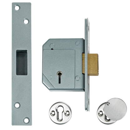 UNION C-Series 3G114 5 Lever Deadlock 67mm Keyed To Differ Single Pole Micro Switch SPMS - Satin Chrome