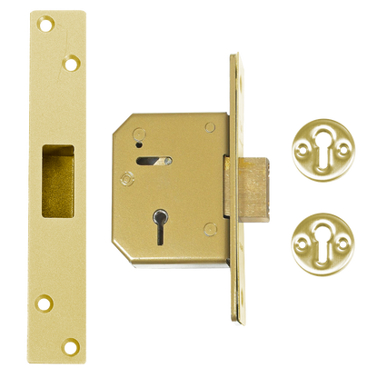 UNION C-Series 3G115 5 Lever Deadlock 67mm Keyed To Differ Pro - Polished Brass