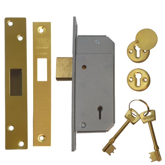 UNION C-Series 3G220 Detainer Deadlock Keyed To Differ - Polished Brass