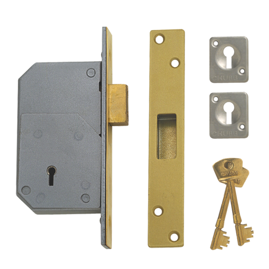 UNION C-Series 3G110 Detainer Deadlock 73mm Keyed To Differ - Polished Brass