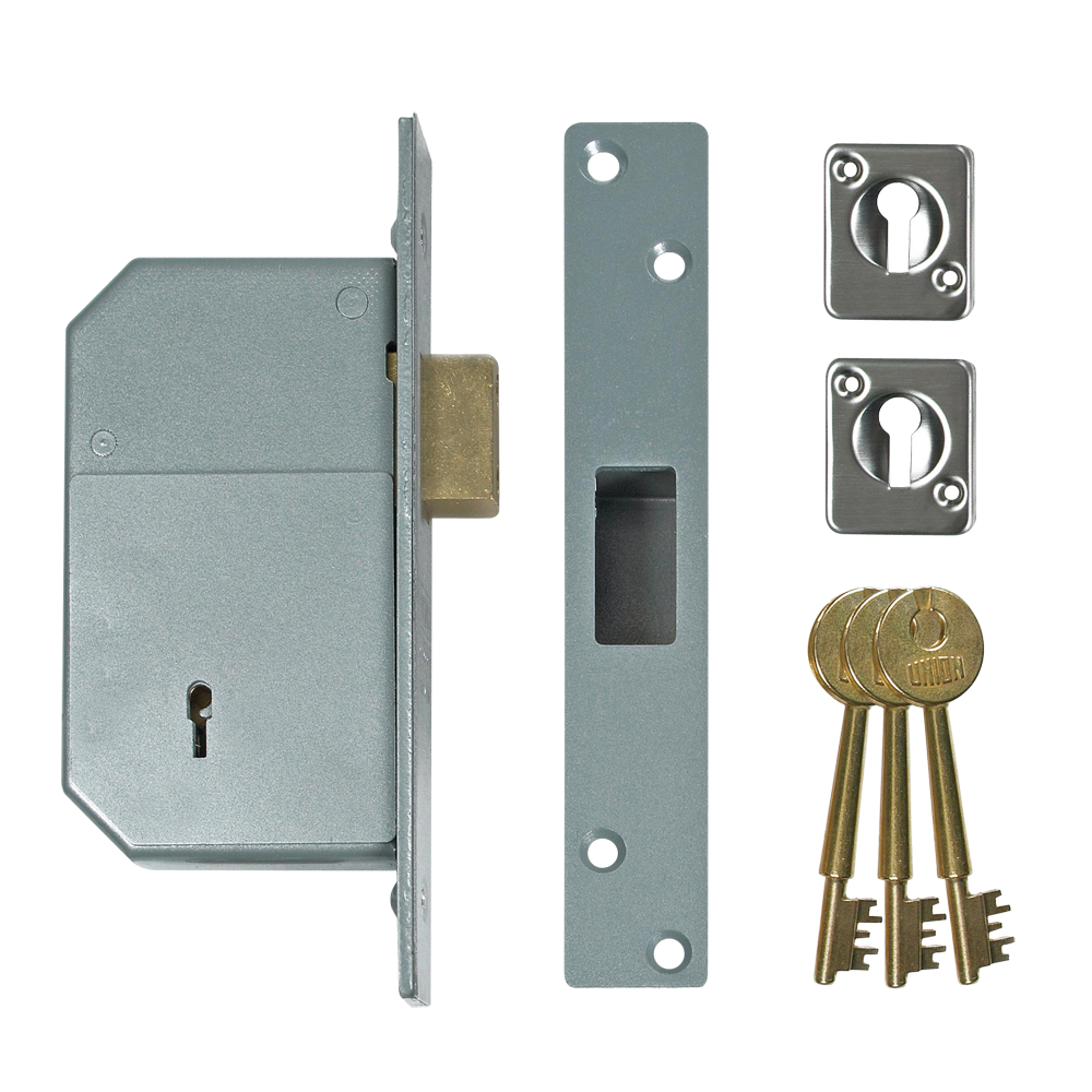 UNION C-Series 3G135 Detainer Deadlock 73mm Keyed To Differ - Satin Chrome