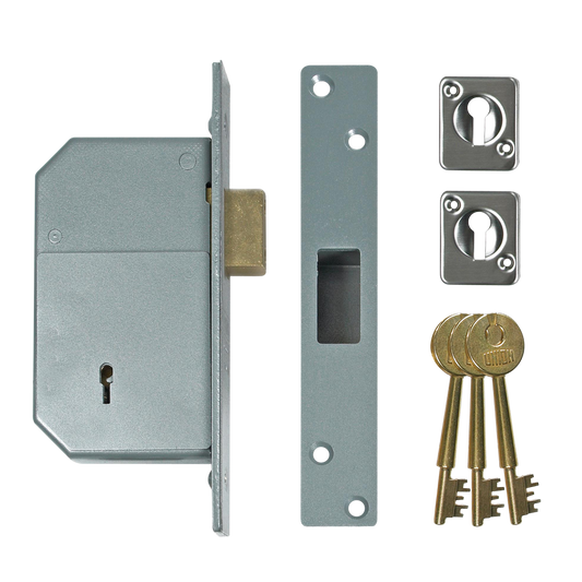 UNION C-Series 3G135 Detainer Deadlock 73mm Keyed To Differ - Satin Chrome