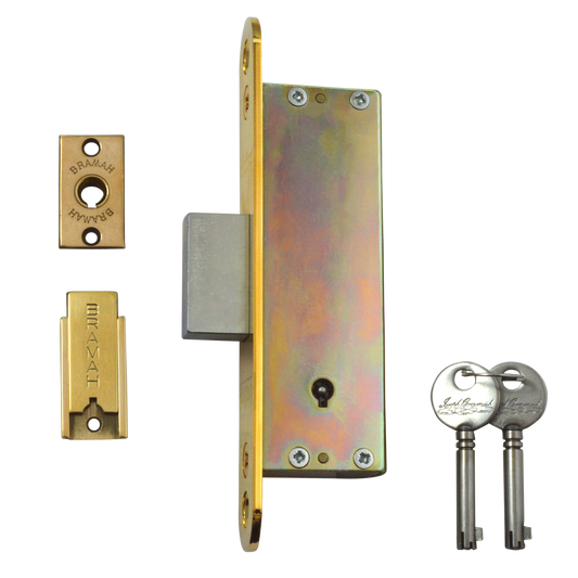 BRAMAH NS27M Deadlock 43mm Keyed To Differ - Polished Brass