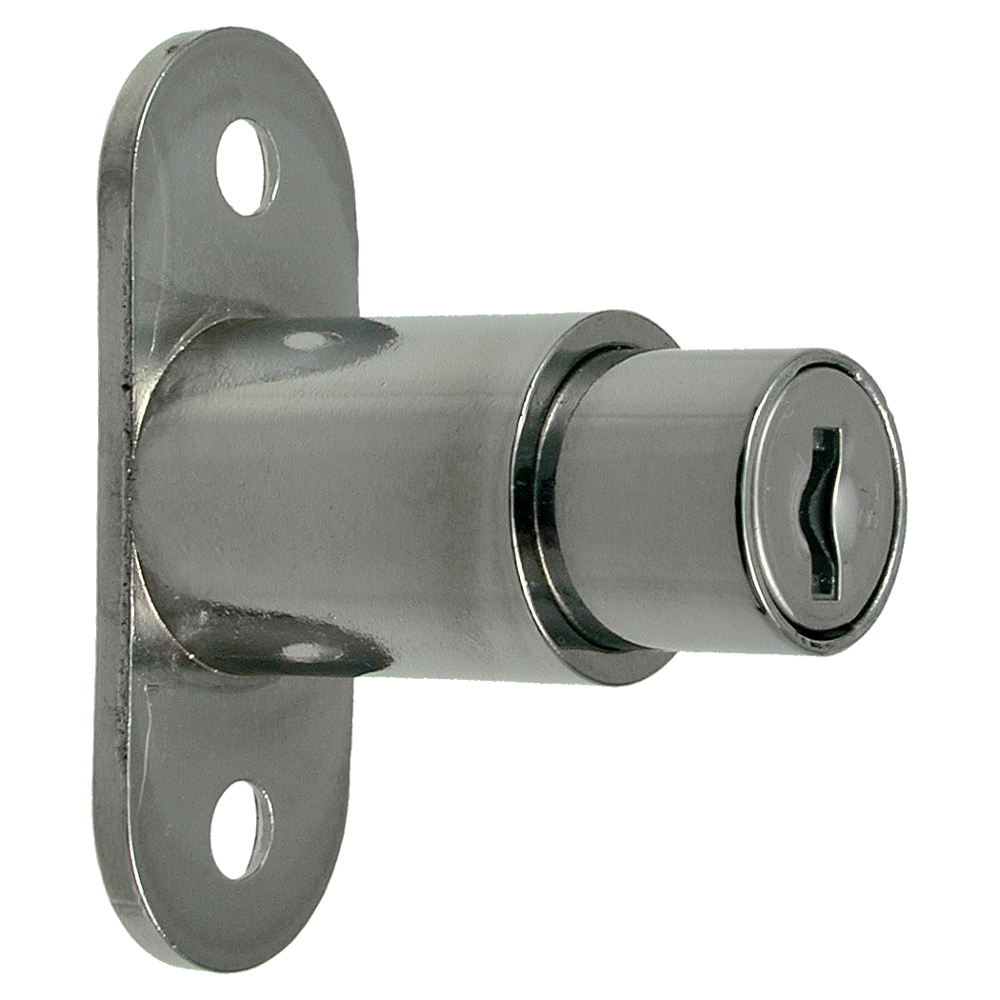 L&F 5862 Sliding Door Lock 24mm Keyed To Differ - Nickel Plated