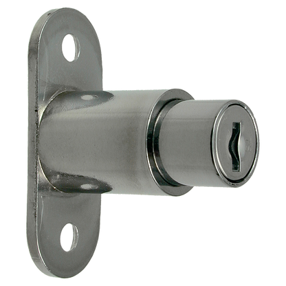 L&F 5862 Sliding Door Lock 24mm Keyed To Differ - Nickel Plated