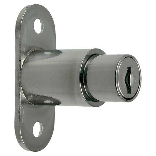 L&F 5862 Sliding Door Lock 24mm Keyed To Differ - Nickel Plated