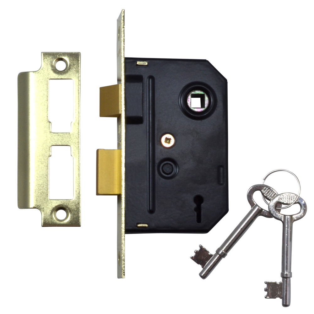 UNION 2295 2 Lever Sashlock 64mm Keyed To Differ Pro - Polished Brass