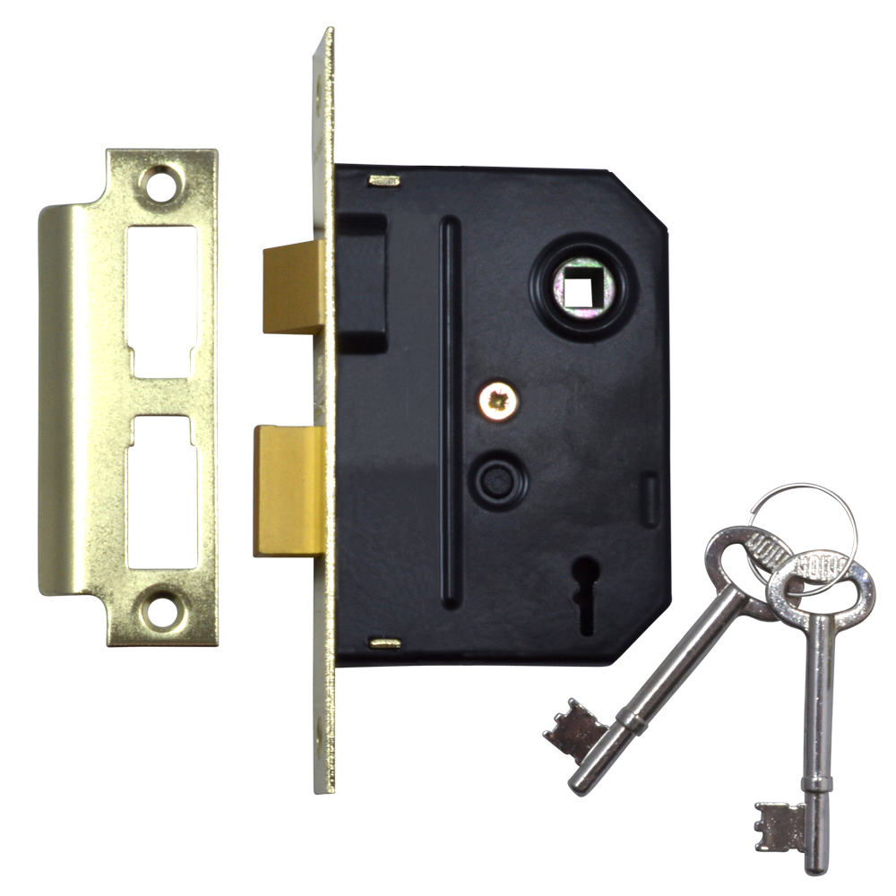 UNION 2295 2 Lever Sashlock 75mm Keyed To Differ Pro - Polished Brass