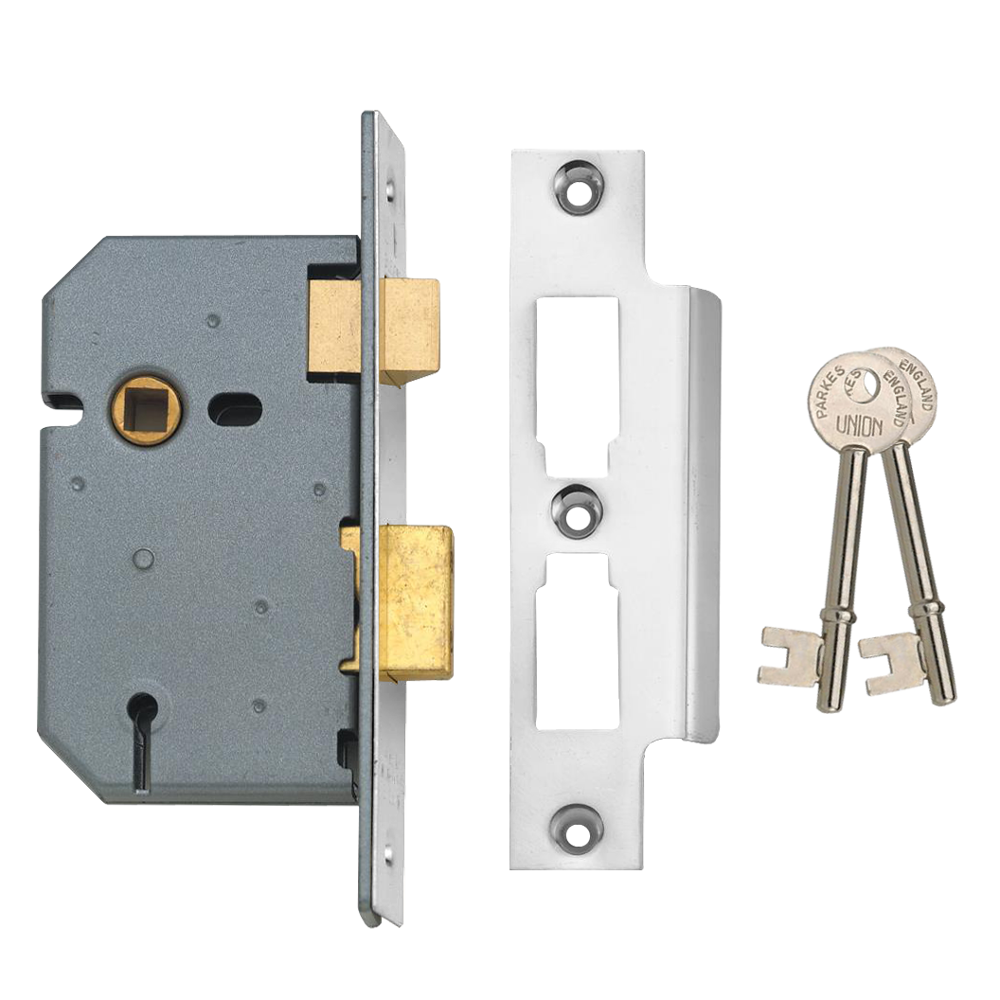 UNION 2277 3 Lever Sashlock 64mm Keyed To Differ Pro - Satin Chrome