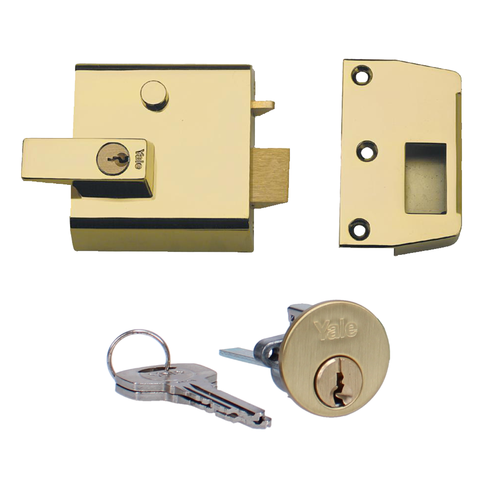 YALE No.1 & No.2 Auto Deadlocking Nightlatch 60mm / PB P1 - Brasslux