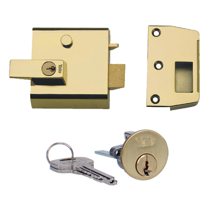 YALE No.1 & No.2 Auto Deadlocking Nightlatch 60mm / PB P1 - Brasslux