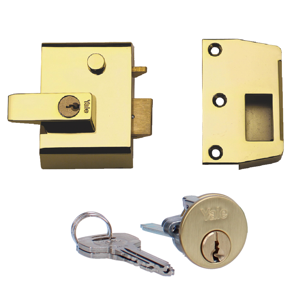 YALE No.1 & No.2 Auto Deadlocking Nightlatch 40mm / PB P2 - Brasslux