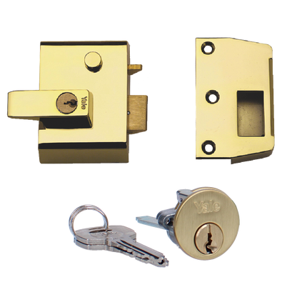 YALE No.1 & No.2 Auto Deadlocking Nightlatch 40mm / PB P2 - Brasslux