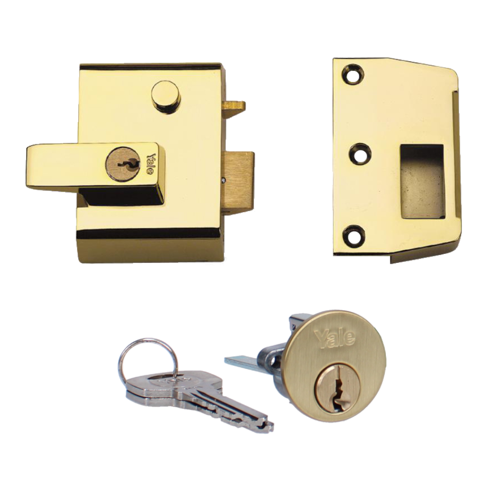 YALE No.1 & No.2 Auto Deadlocking Nightlatch 40mm / PB Pro P2 - Brasslux