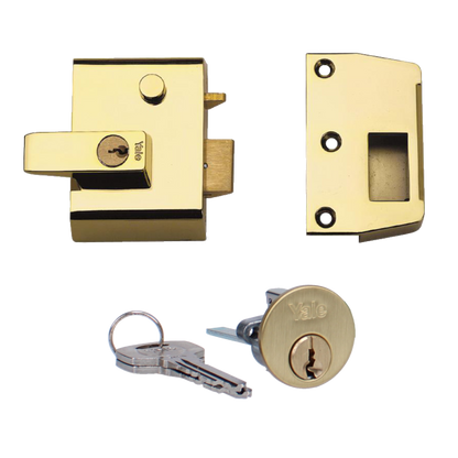 YALE No.1 & No.2 Auto Deadlocking Nightlatch 40mm / PB Pro P2 - Brasslux