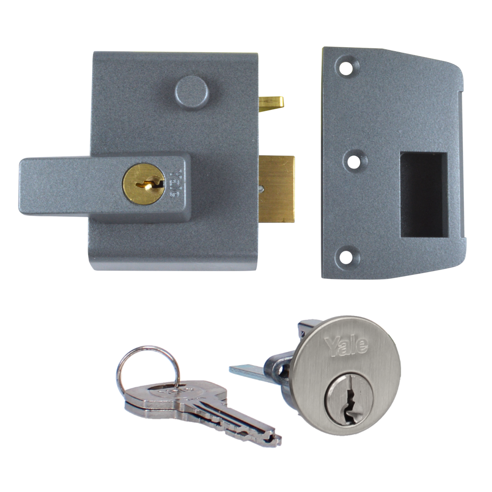 YALE No.1 & No.2 Auto Deadlocking Nightlatch 40mm / P2 - Dull Metal Grey