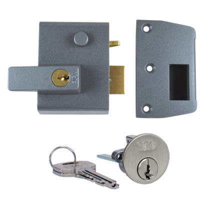 YALE No.1 & No.2 Auto Deadlocking Nightlatch 40mm / P2 - Dull Metal Grey