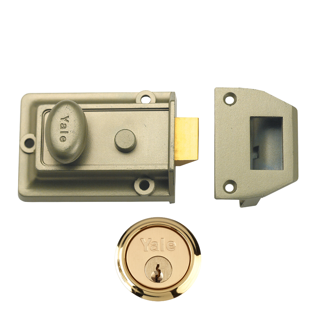 YALE 77 & 706 Non-Deadlocking Traditional Nightlatch 60mm ENB with Cylinder - Polished Brass