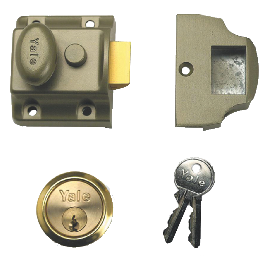 YALE 723 Deadlocking Traditional Nightlatch 40mm GRN with Cylinder - Green