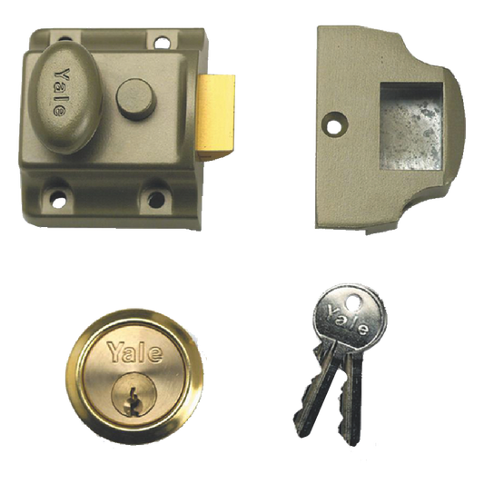 YALE 723 Deadlocking Traditional Nightlatch 40mm GRN with Cylinder - Green