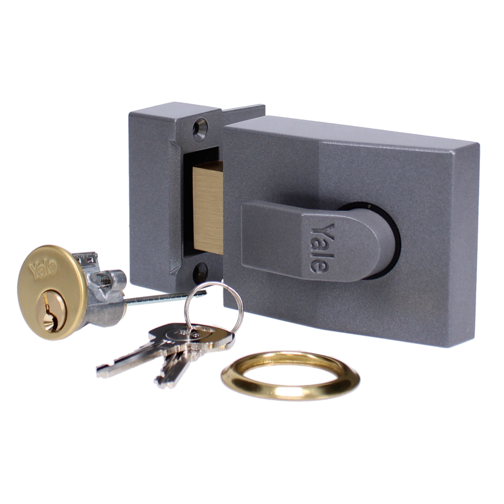 YALE 82 Deadbolt Nightlatch 60mm Case Cyl - Polished Brass