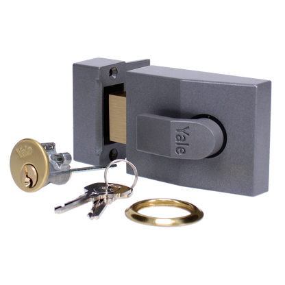 YALE 82 Deadbolt Nightlatch 60mm Case Cyl - Polished Brass