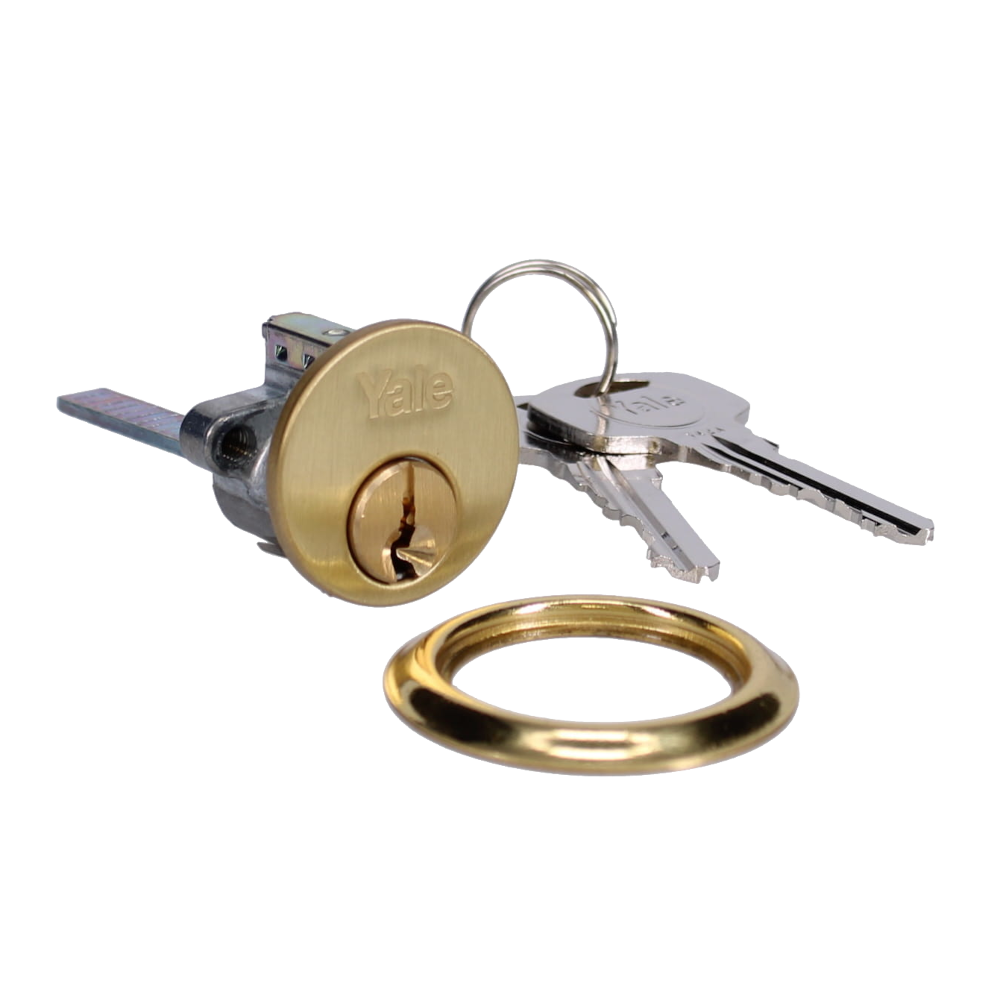 YALE 1109 Rim Cylinder Keyed To Differ Pro - Polished Brass