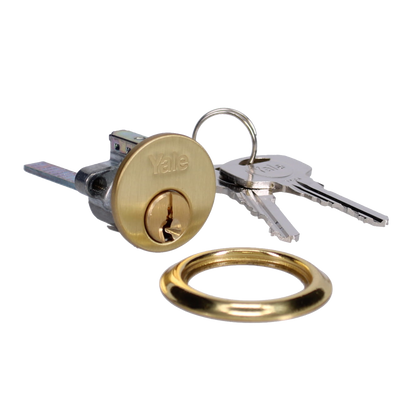 YALE 1109 Rim Cylinder Keyed To Differ Pro - Polished Brass