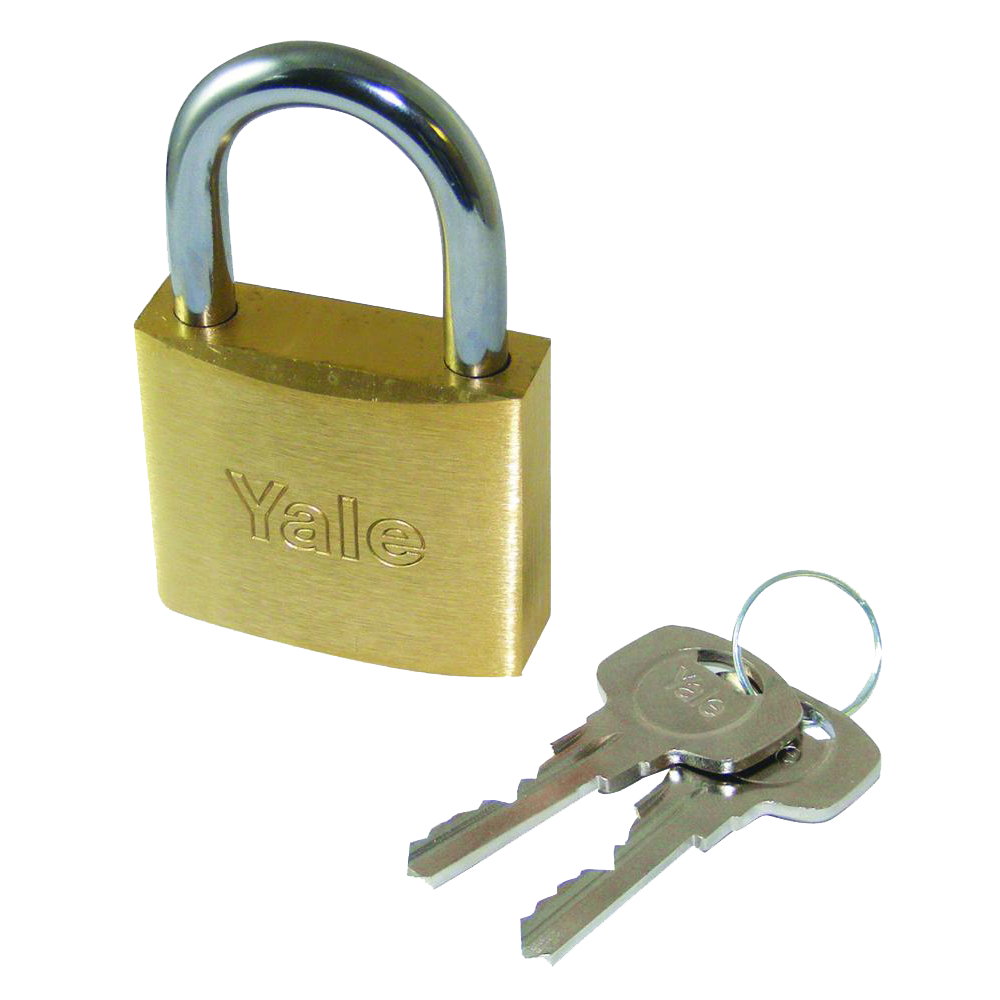 YALE 750 Brass Open Shackle Padlock 50mm Keyed Alike 4A771 - Brass