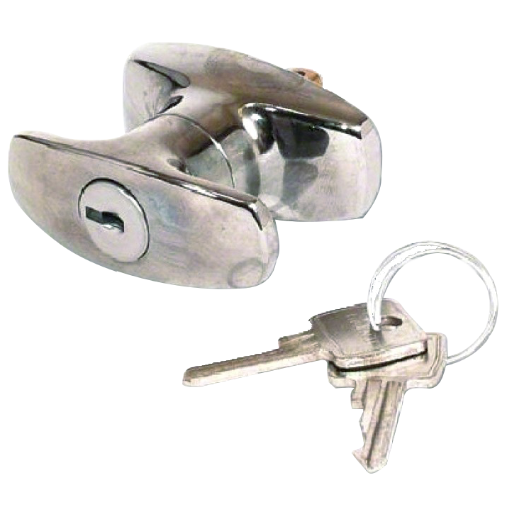 L&F 1601 & 1618 Small T Garage Door Handle CP 20mm x 8mm Square Spindle