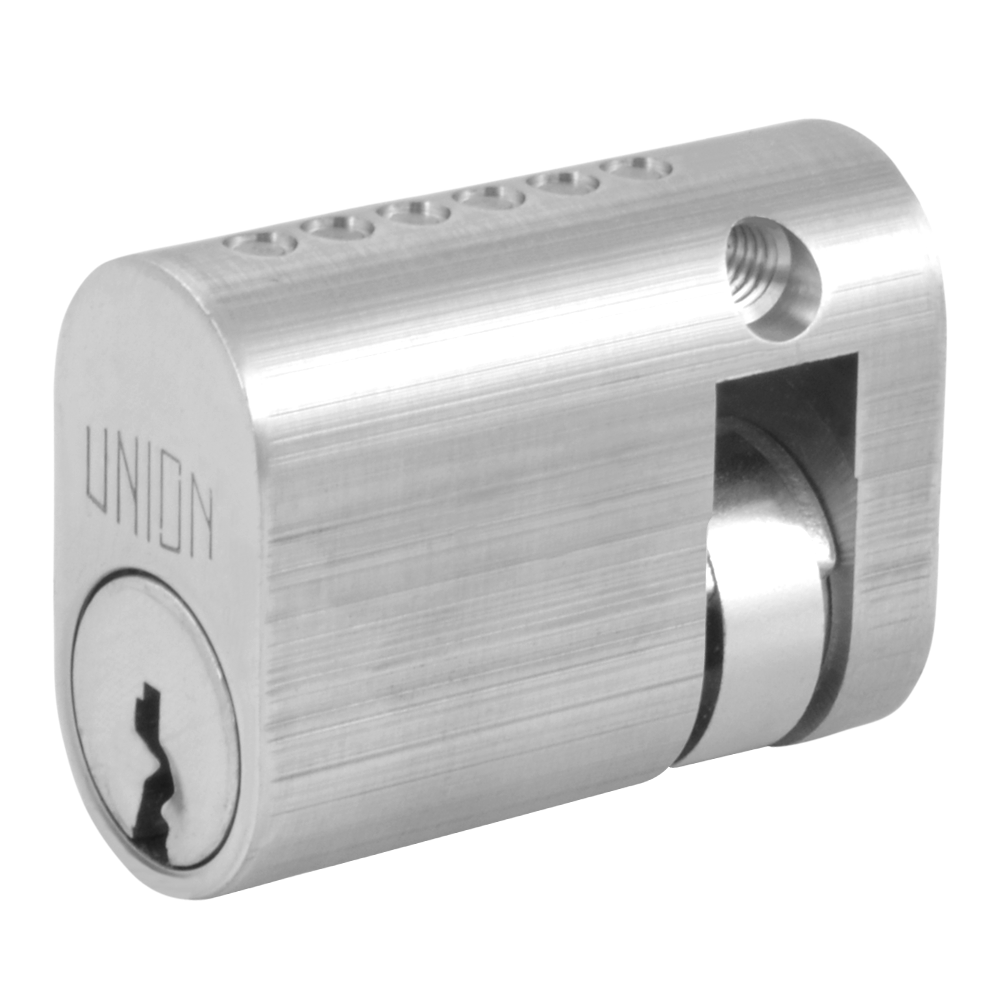 UNION 2x1 Oval Half Cylinder 40mm 30/10 Keyed Alike WVL482 - Satin Chrome