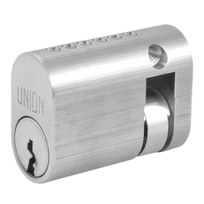 UNION 2x1 Oval Half Cylinder 40mm 30/10 Keyed Alike WVL482 - Satin Chrome