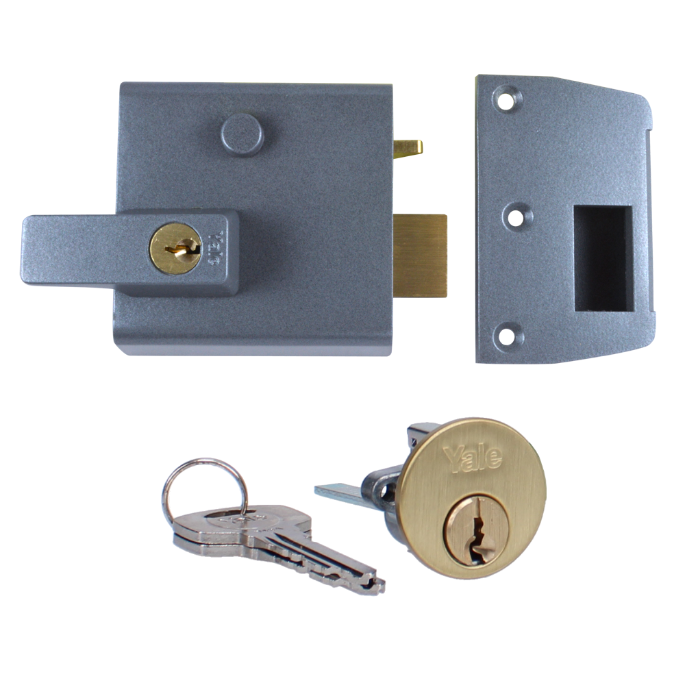 YALE No.1 & No.2 Auto Deadlocking Nightlatch 60mm / Pro P1 - Polished Brass