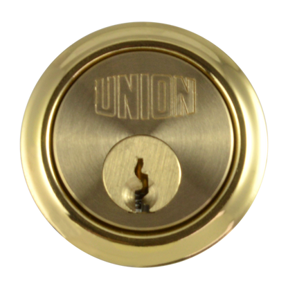 UNION 1X1 Rim Cylinder PL Keyed To Differ - Polished Lacquered Brass