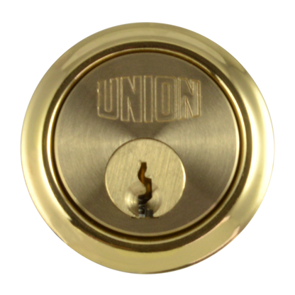 UNION 1X1 Rim Cylinder PL Keyed Alike WVL482 - Polished Lacquered Brass