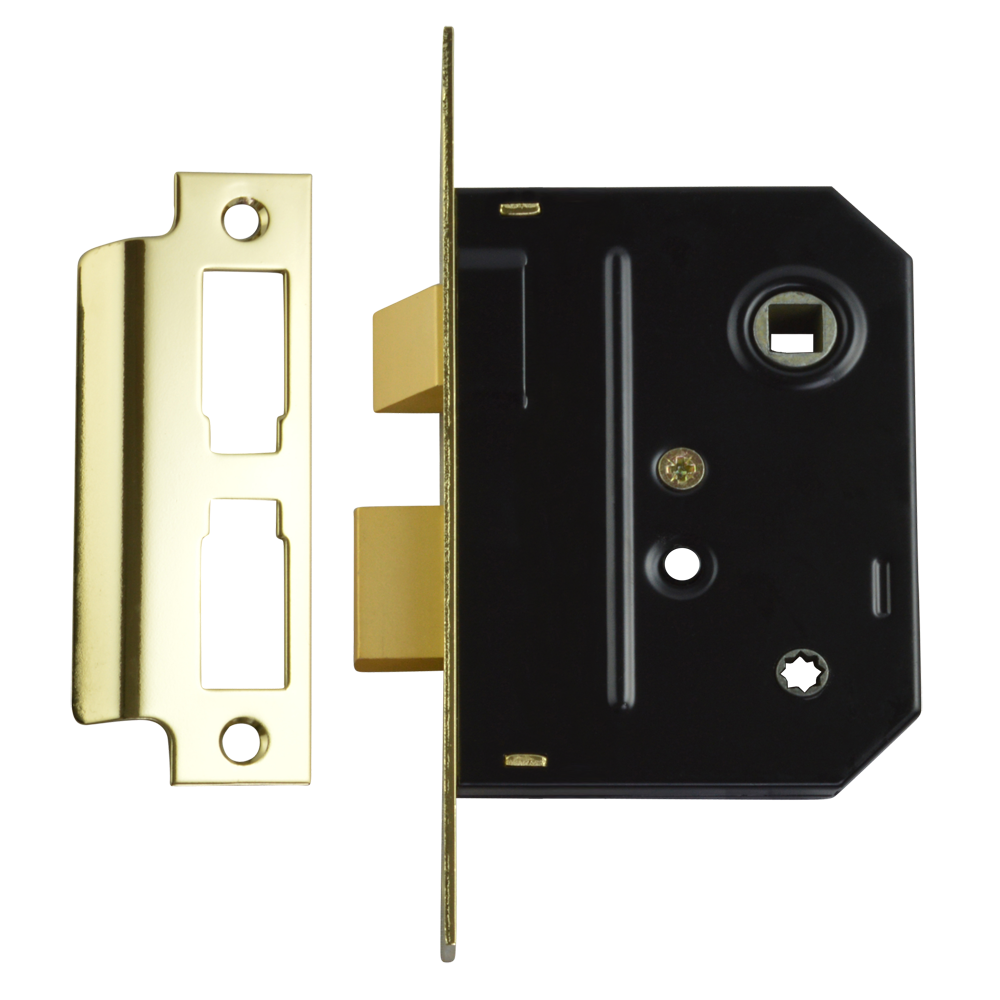 UNION 2294 Mortice Bathroom Lock 75mm - Polished Lacquered Brass