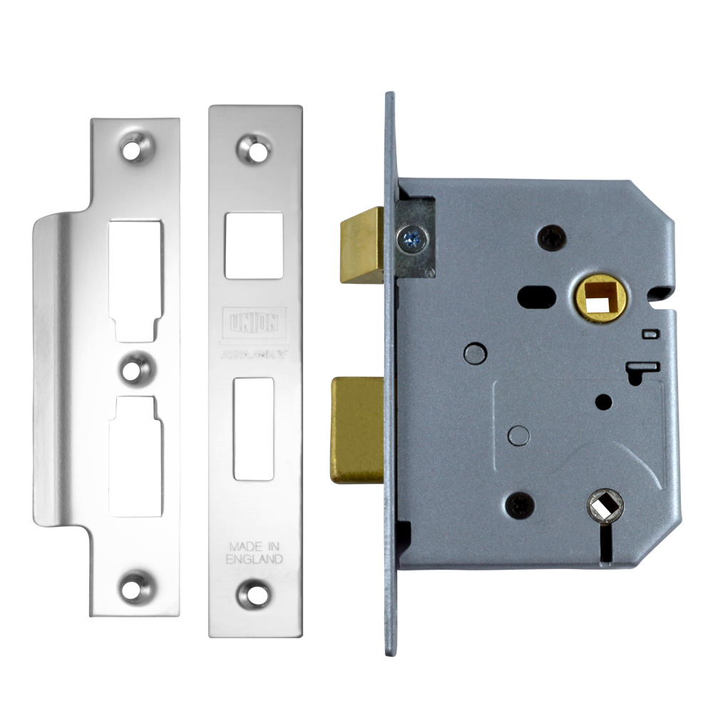 UNION 2226 Mortice Bathroom Lock 75mm - Satin Chrome