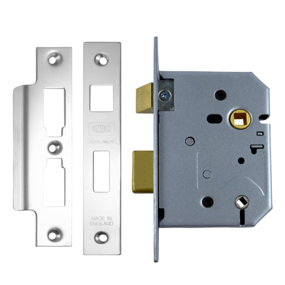 UNION 2226 Mortice Bathroom Lock 75mm - Satin Chrome