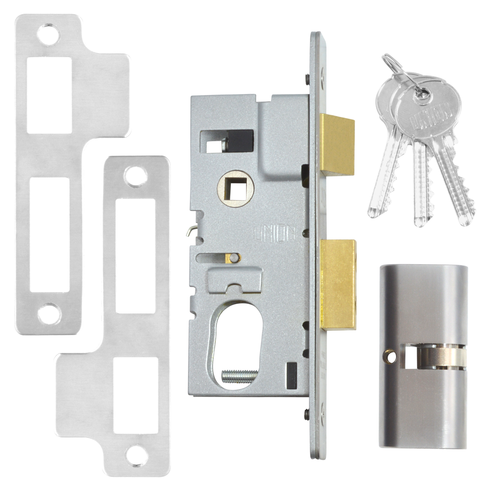 UNION 22214 Oval Sashlock 50mm Keyed To Differ - Satin Chrome